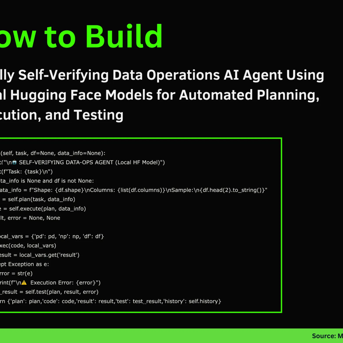Creating a Self-Validating AI Agent for Data Operations with Local Hugging Face Models for Automated Planning, Execution, and Testing - Tech Digital Minds